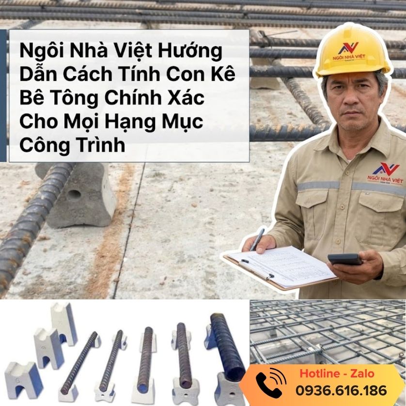 Ngôi Nhà Việt hướng dẫn cách tính số lượng con kê cần dùng cho từng hạng mục công trình