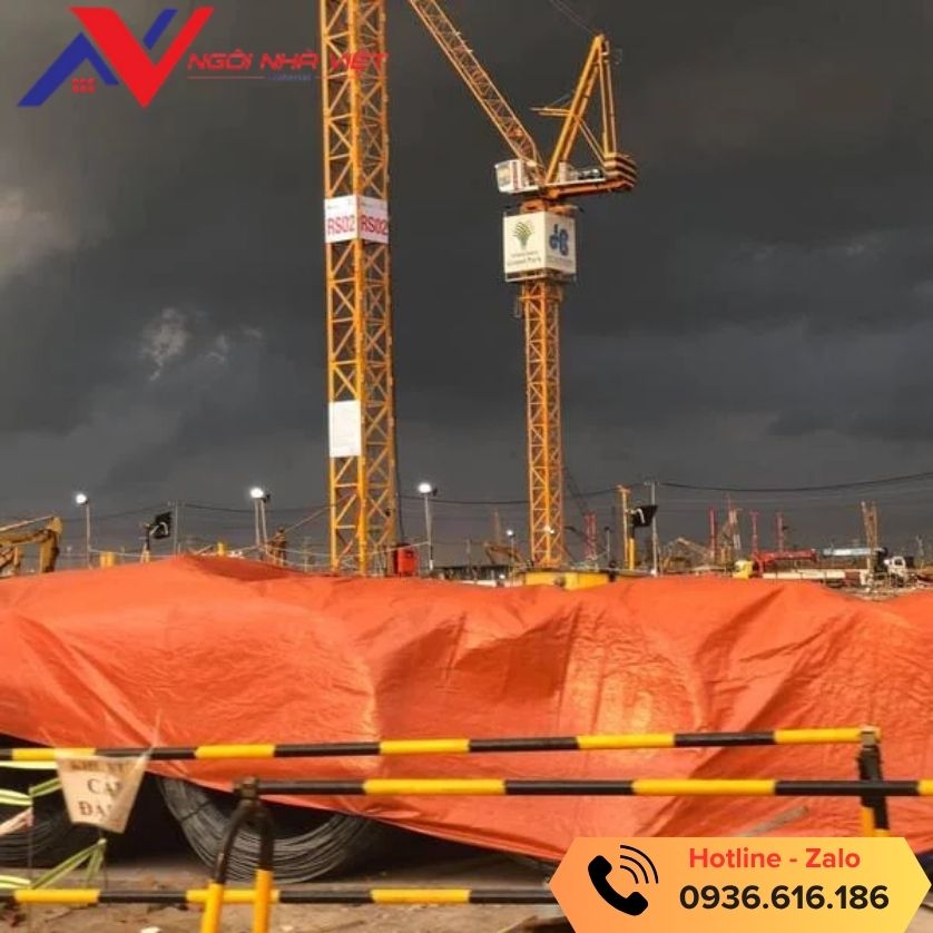 Bạt xanh cam che chắn công trình Bạt xanh cam che chắn công trình
