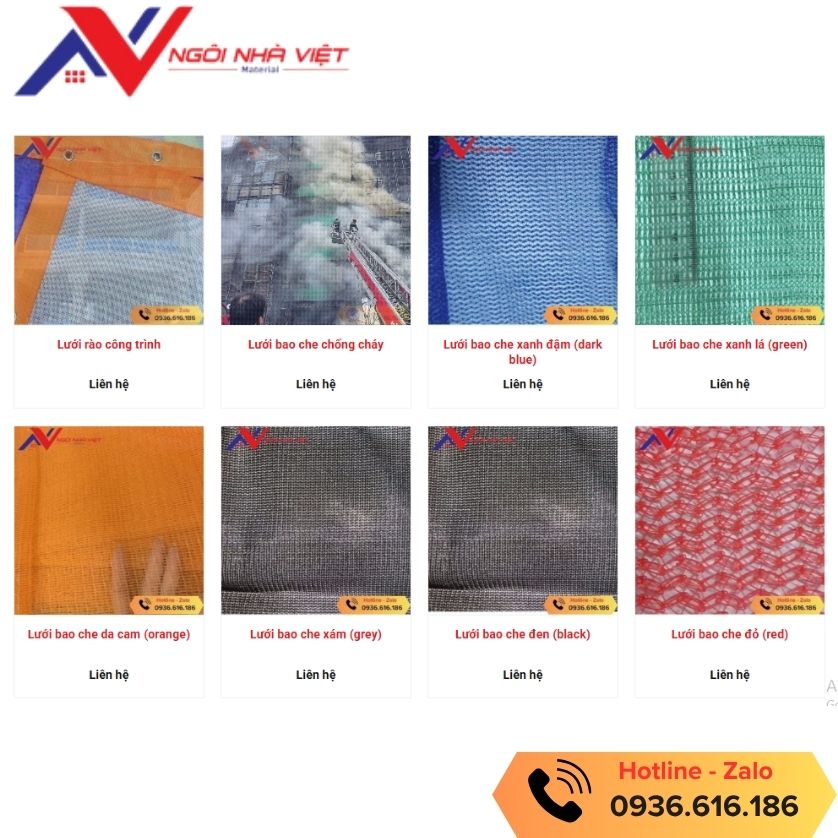 Các loại lưới bao che công trình tại vật tư giá tốt Các loại lưới bao che công trình tại vật tư giá tốt