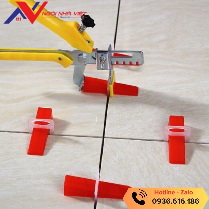 Dùng ke cân bằng giúp tối ưu thời gian ốp lát gạch 